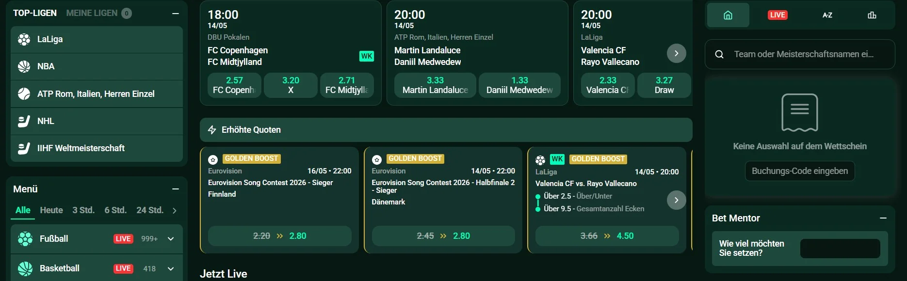 SagaSpins Casino Sportwetten